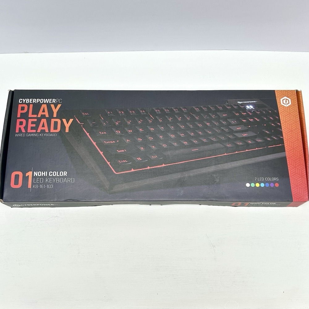 Cyberpower PC Wired LED Gaming Keyboard Play Ready  NOHI 01 KB-161-306